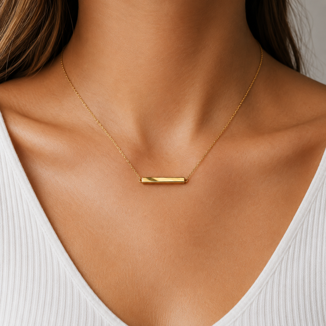 To My Mother Always Close Horizontal Bar Necklace