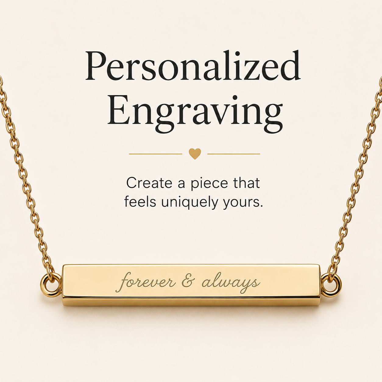 To My Daughter Always Close Horizontal Bar Necklace