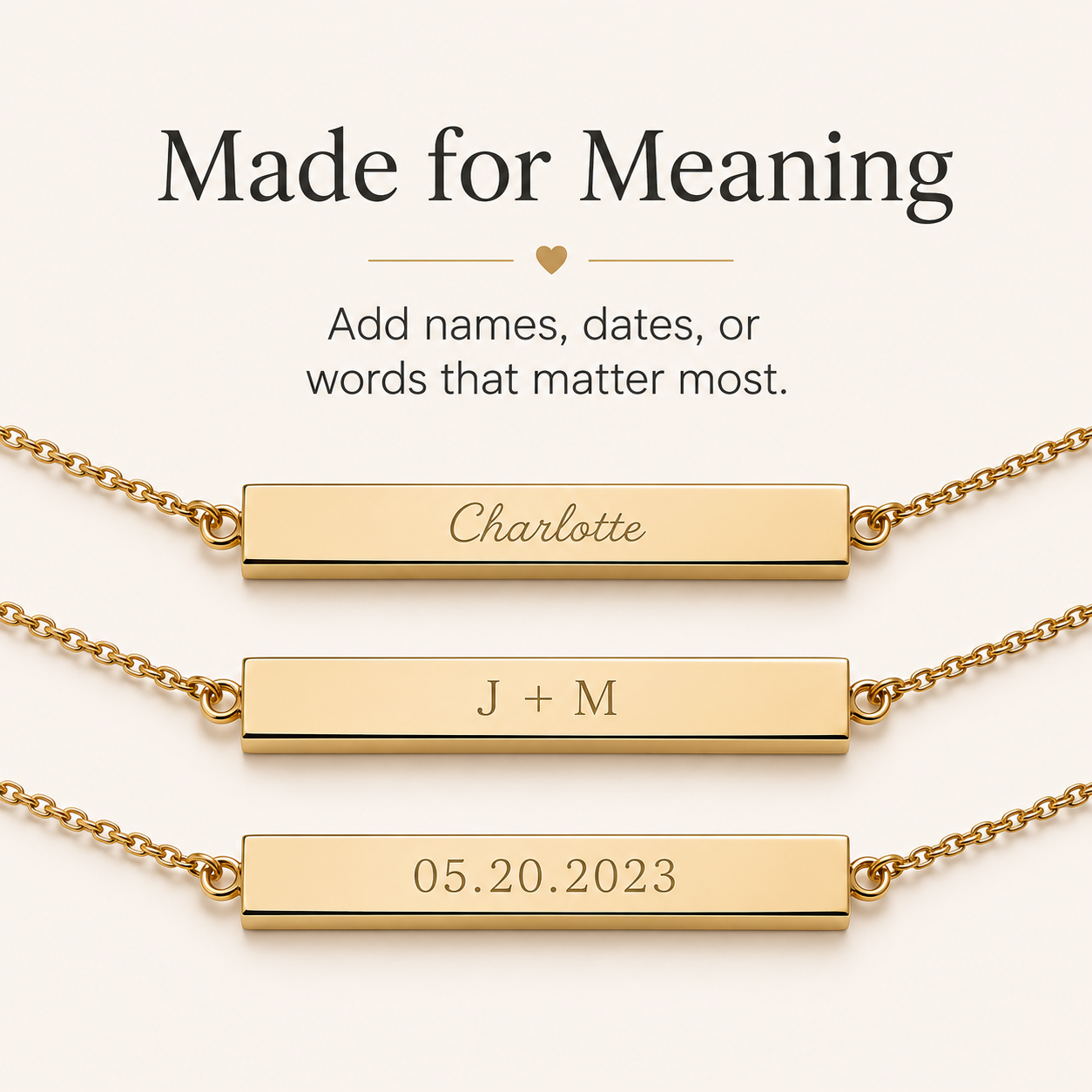 To My Daughter Always Close Horizontal Bar Necklace