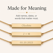 To My Granddaughter Horizontal Bar Necklace
