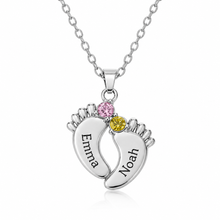 To My Granddaughter Footprint Stone Necklace