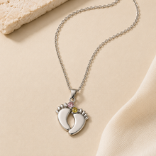 To My Granddaughter Footprint Stone Necklace