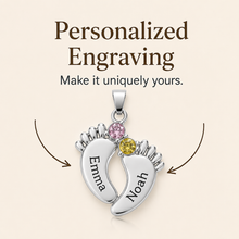 To My Granddaughter Footprint Stone Necklace