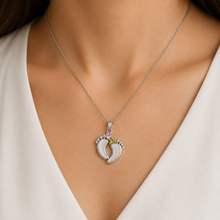 To My Grandma Always Near Footprint Stone Necklace