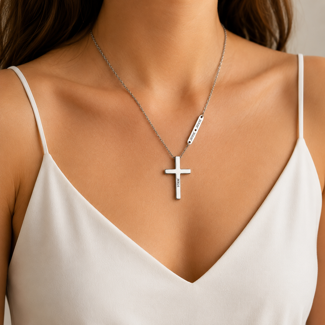 To My Daughter Faith Cross Pendant Necklace