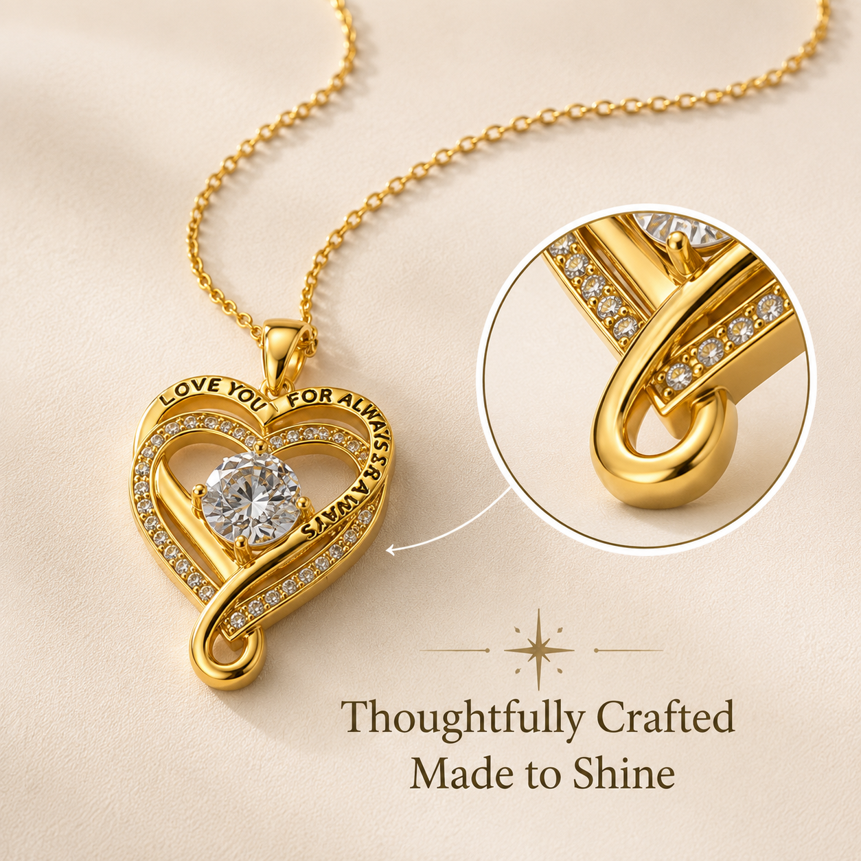 To My Granddaughter Forever Infinity Heart Necklace
