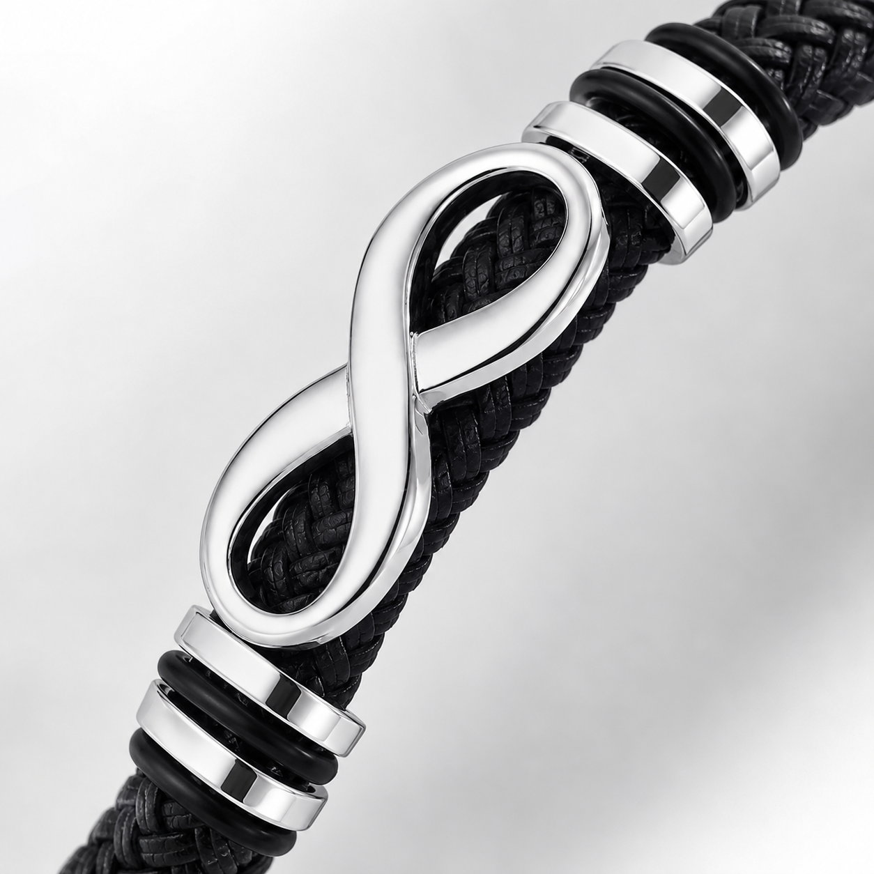 To My Grandpa Quiet Strength Sculpted Infinity Bracelet