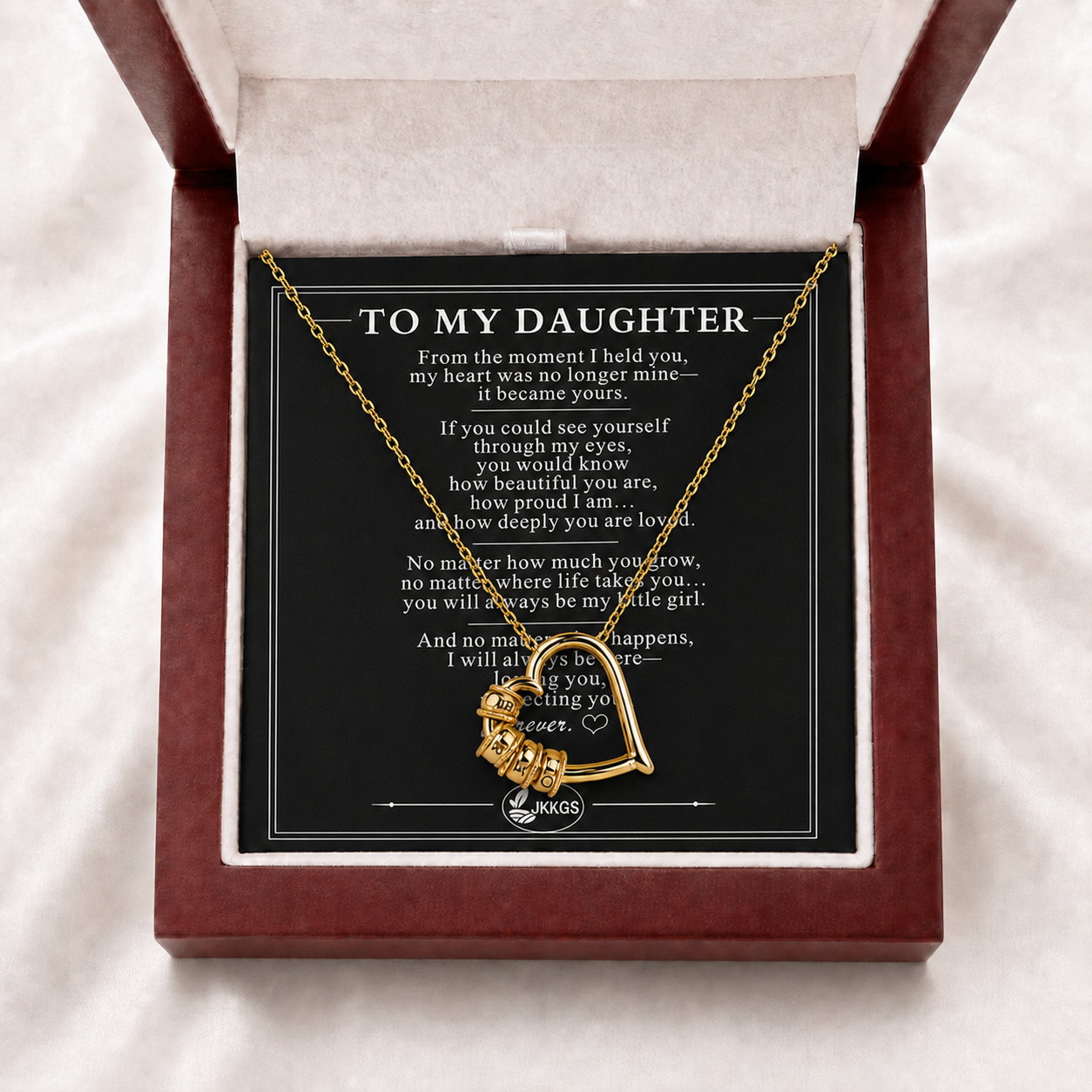To My Daughter Together Family Heart Necklace