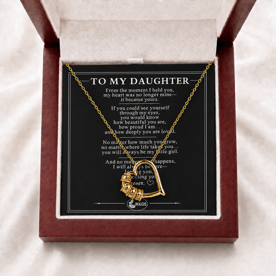 To My Daughter Together Family Heart Necklace