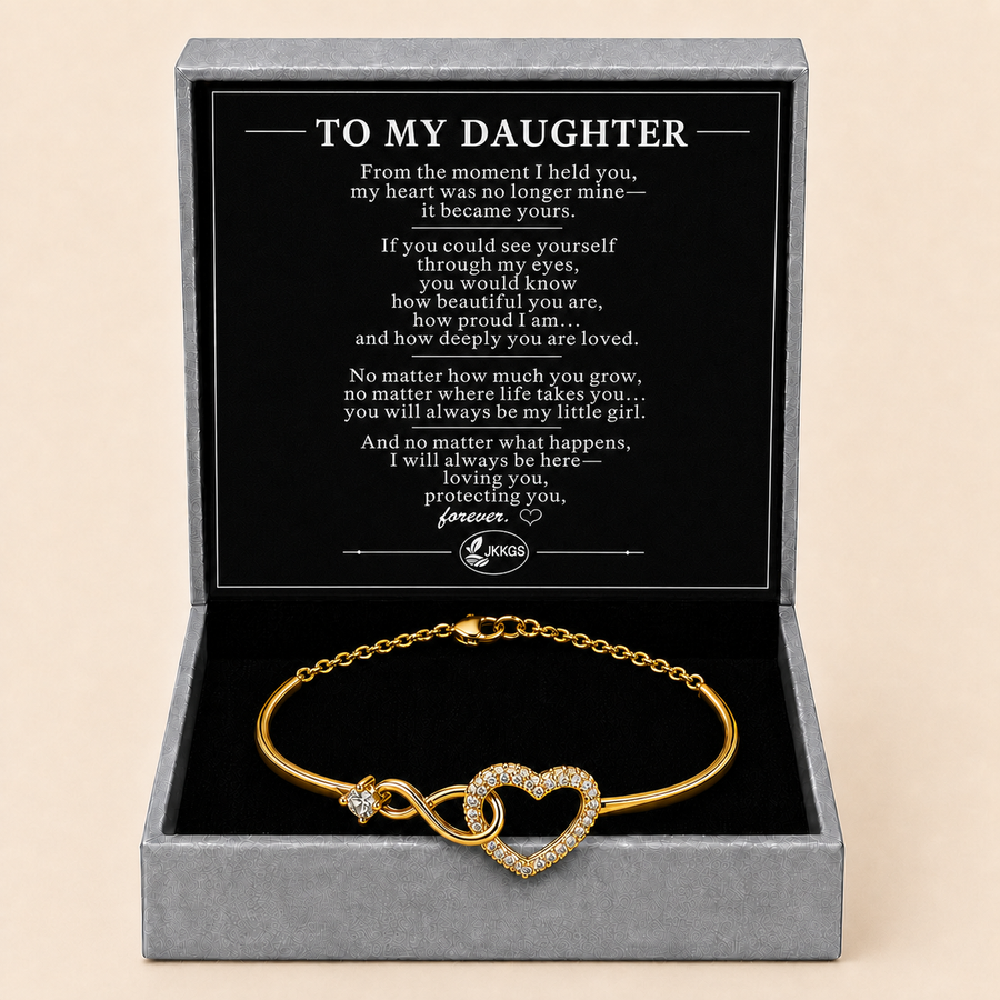 To My Daughter Heartfelt Infinity Heart Bracelet