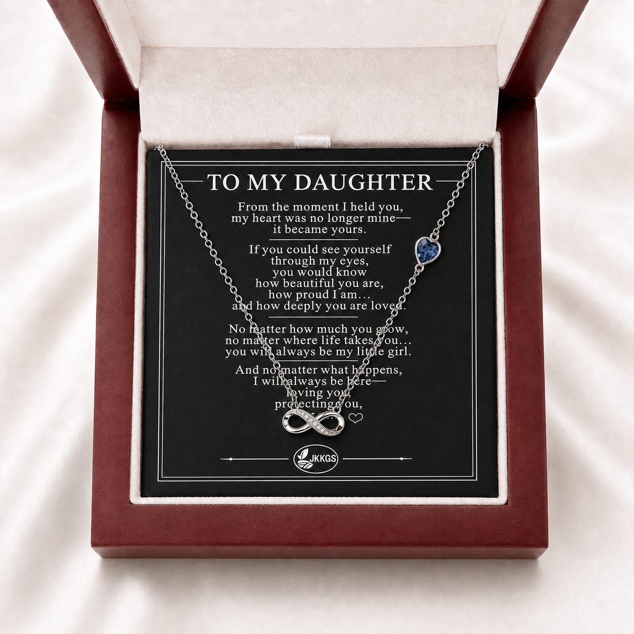 To My Daughter Forever Stone-Set Infinity Necklace