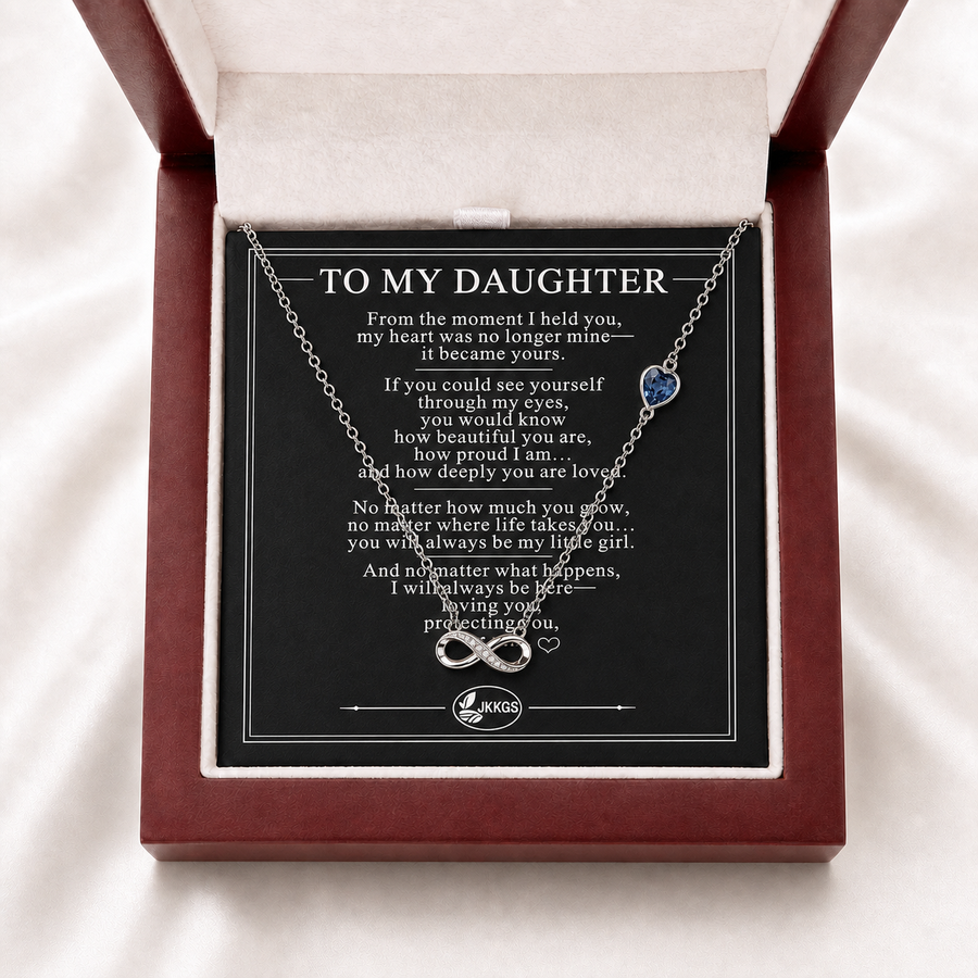 To My Daughter Forever Stone-Set Infinity Necklace
