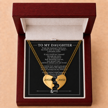 To My Daughter Matching Split Heart Necklace Set