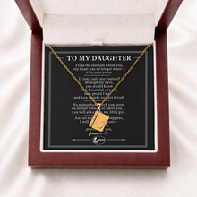 To My Daughter Love Story Mini Book Pendant Necklace