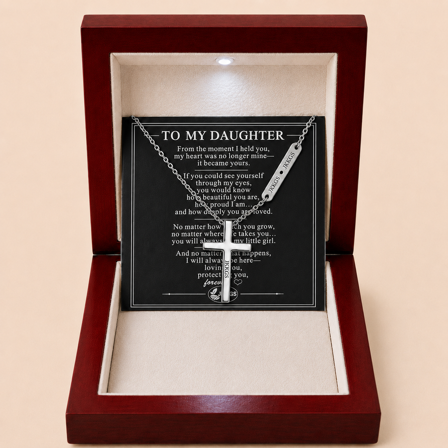 To My Daughter Faith Cross Pendant Necklace