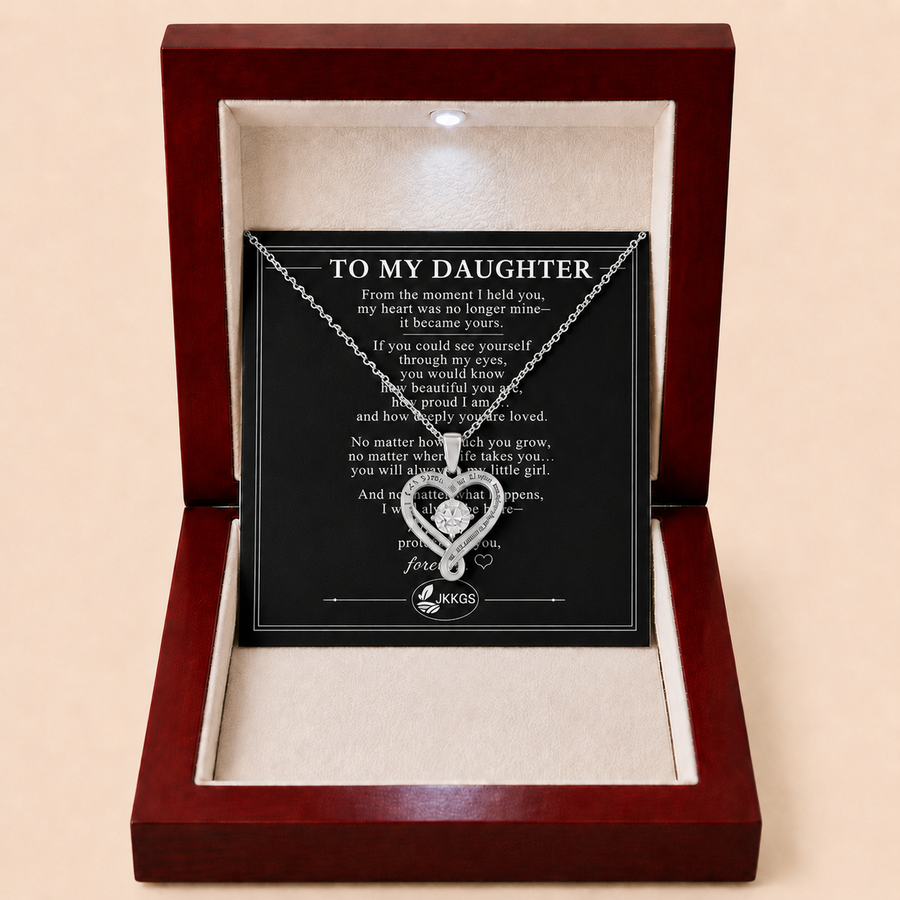 To My Daughter Forever Infinity Heart Necklace
