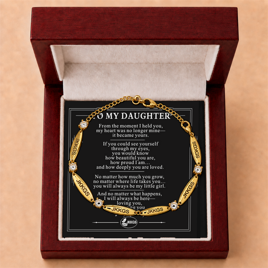 To My Daughter Everyday Love Nameplate Chain Bracelet