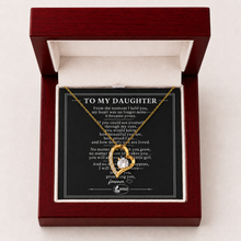 To My Daughter Love Solitaire Heart Necklace