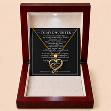 To My Daughter Together Two-Stone Family Heart Necklace