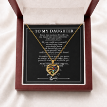To My Daughter Four-Stone Family Heart Necklace