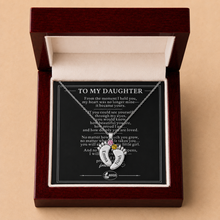 To My Daughter Always Near Footprint Stone Necklace