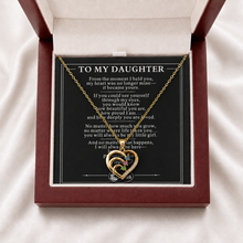 To My Daughter Three-Stone Family Heart Necklace