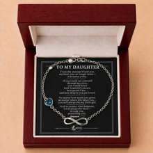 To My Daughter Family Stone Infinity Chain Bracelet