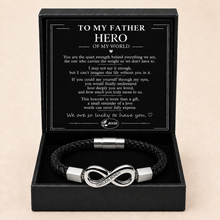 To My Father Engraved Infinity Braided Bracelet