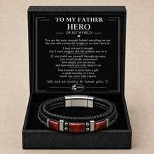 To My Father Family Inlay Braided Bracelet