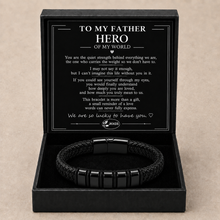 To My Father Strength Black Bead Bracelet