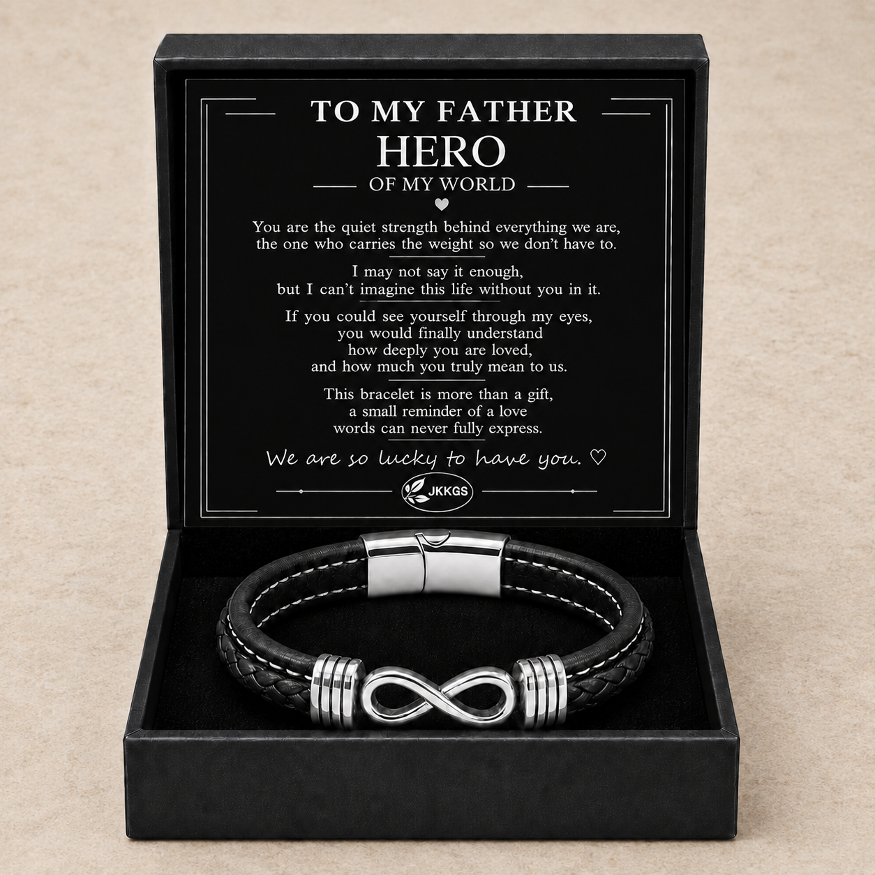To My Father Double-Strand Infinity Bracelet