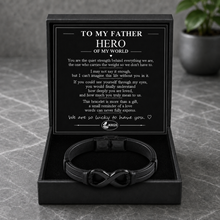 To My Father Black Infinity Cuff Bracelet