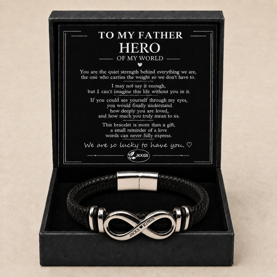 To My Father Quiet Strength Sculpted Infinity Bracelet