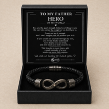 To My Father Black Infinity Braided Bracelet
