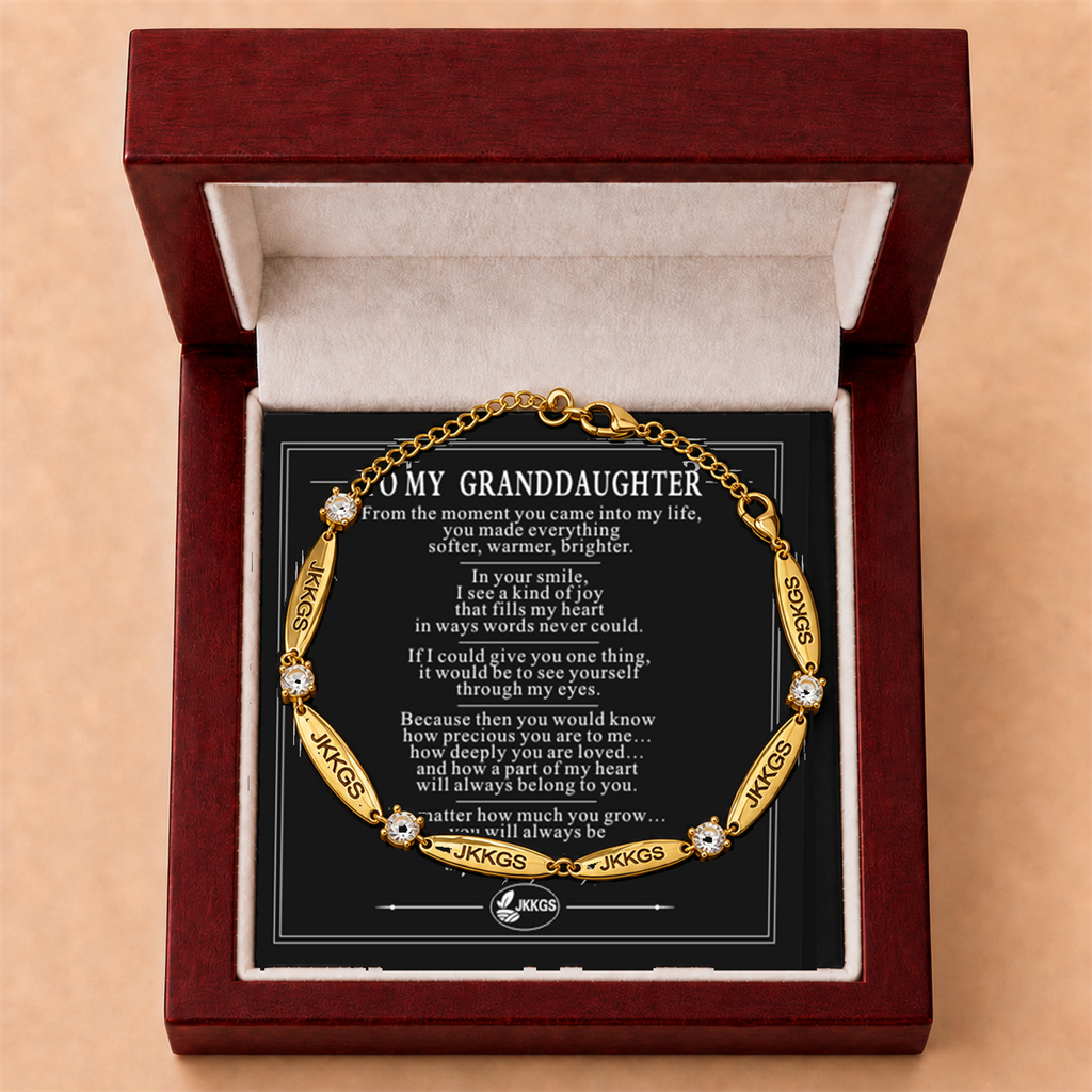 To My Granddaughter Nameplate Chain Bracelet