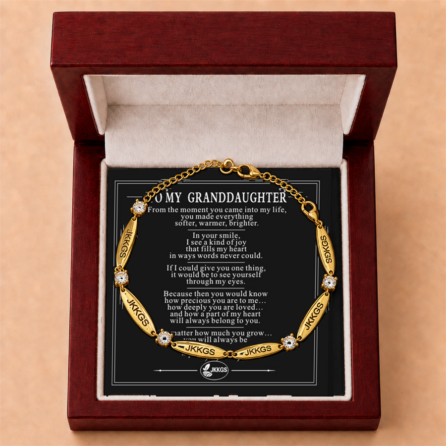 To My Granddaughter Nameplate Chain Bracelet