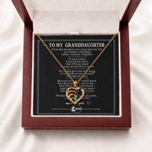 To My Granddaughter Four-Stone Family Heart Necklace