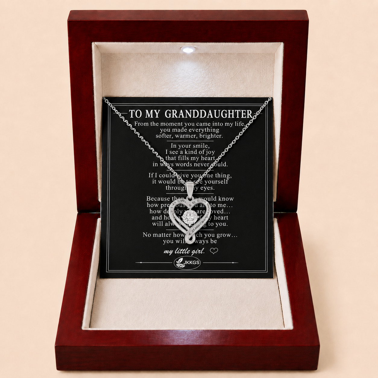 To My Granddaughter Forever Infinity Heart Necklace