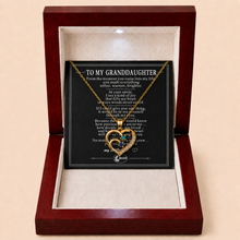 To My Granddaughter Two-Stone Family Heart Necklace