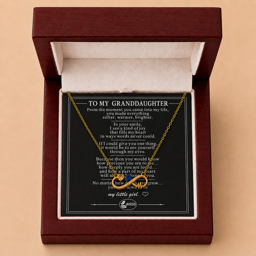 Two-Stone Infinity Heartbeat Necklace for Granddaughter