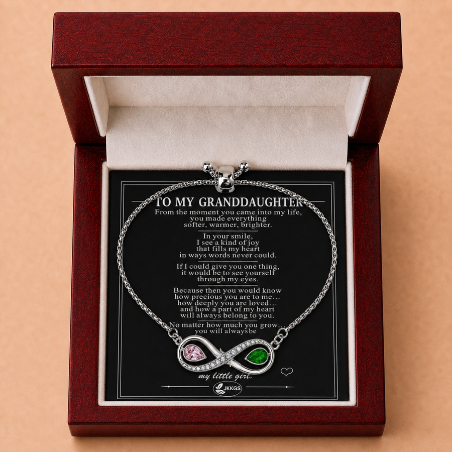 To My Granddaughter Forever Two-Stone Infinity Bracelet