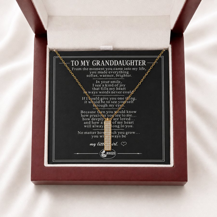 To My Granddaughter Shine Stone-Set Bar Necklace