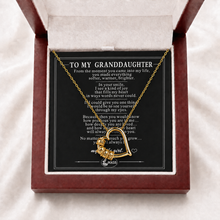 To My Granddaughter Together Family Heart Necklace