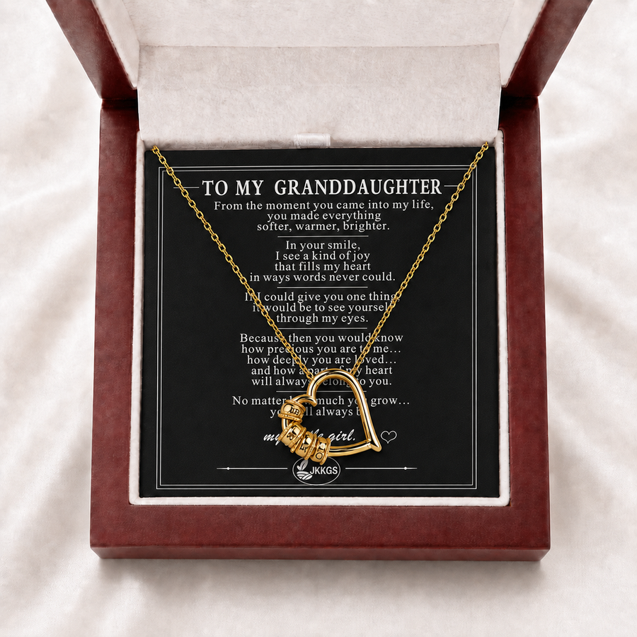 To My Granddaughter Together Family Heart Necklace
