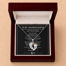 To My Granddaughter Footprint Stone Necklace