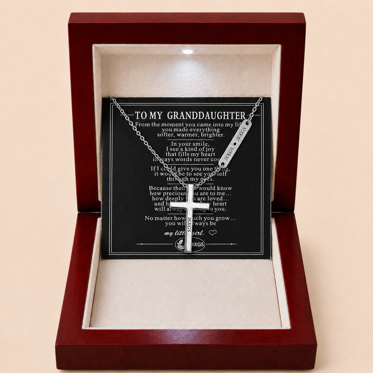 To My Granddaughter Faith Cross Pendant Necklace