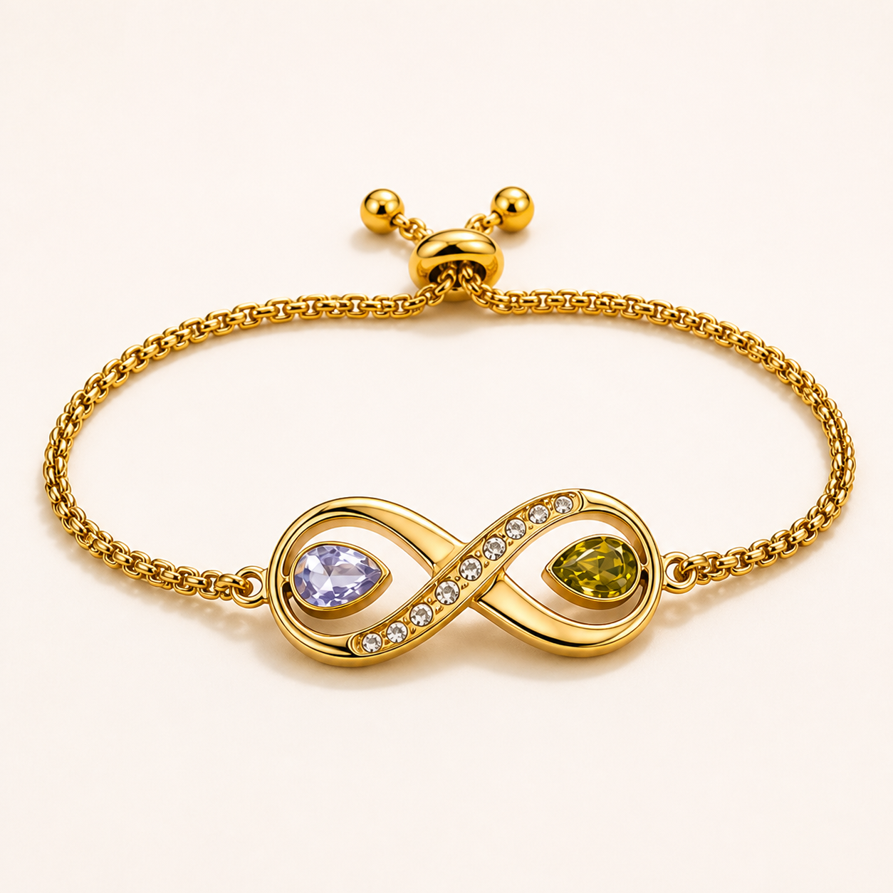 To My Mother Forever Two-Stone Infinity Bracelet
