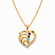 To My Daughter Four-Stone Family Heart Necklace