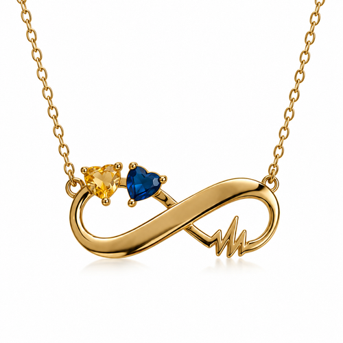 To My Daughter Two-Stone Infinity Heartbeat Necklace