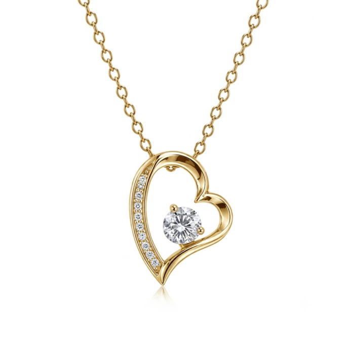 To My Mother Love Solitaire Heart Necklace
